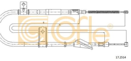 Трос ручника COFLE 17.2514