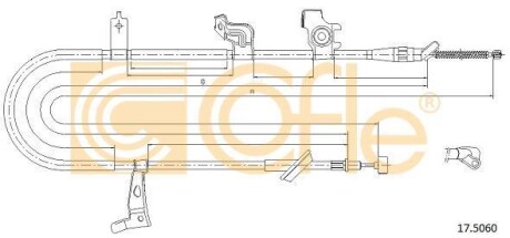 Трос ручного тормоза зад. SX4 06- Пр. (1797/1548) COFLE 17.5060