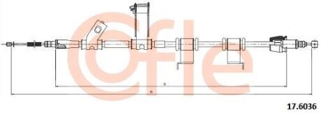 Трос ручника COFLE 17.6036