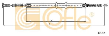 Трос ручника COFLE 491.12