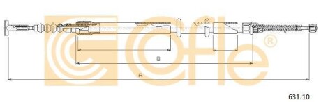 Трос ручника COFLE 631.10