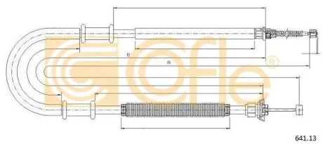 Трос ручного гальма лівий Fiat Doblo 1.2-1.9JTD 03 COFLE 641.13