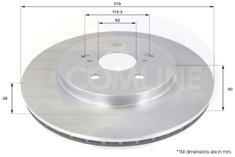 - Диск гальмівний вентильований COMLINE ADC01158V