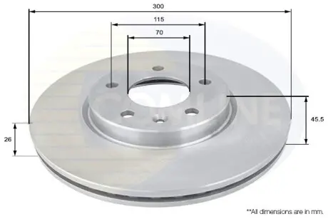 - Диск тормозной вентилируемый с покрытием COMLINE ADC1153V