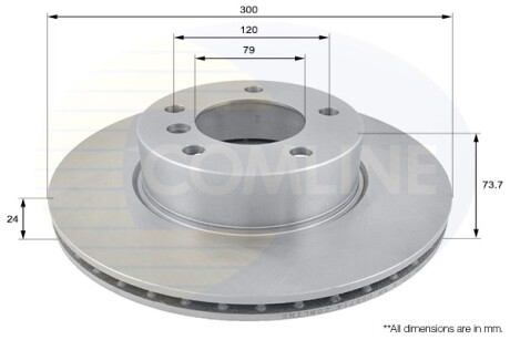 - Диск гальмівний вентильований з покриттям COMLINE ADC1728V