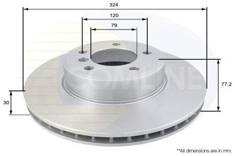 - Диск тормозной вентилируемый с покрытием COMLINE ADC1738V