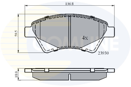 - Тормозные колодки для дисков COMLINE CBP01160