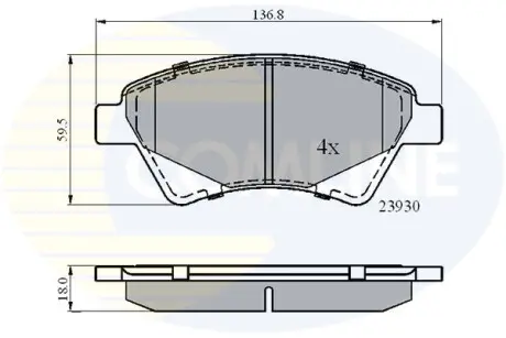 - Тормозные колодки для дисков COMLINE CBP01160
