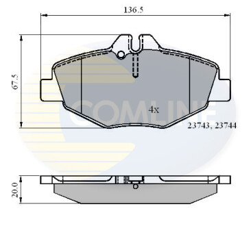 - Гальмівні колодки для дисків COMLINE CBP01209