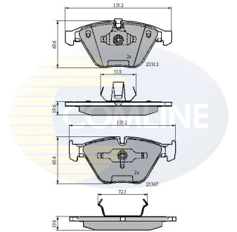 - Тормозные колодки для дисков COMLINE CBP02033