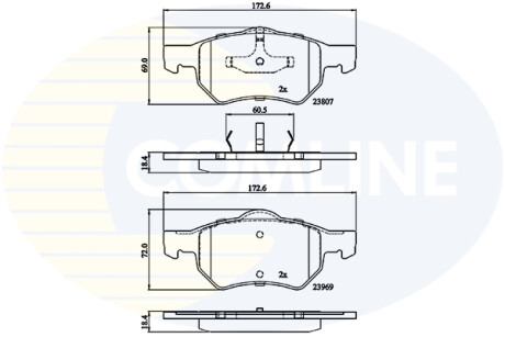 - Тормозные колодки для дисков COMLINE CBP02222