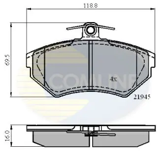 - Тормозные колодки для дисков COMLINE CBP0989