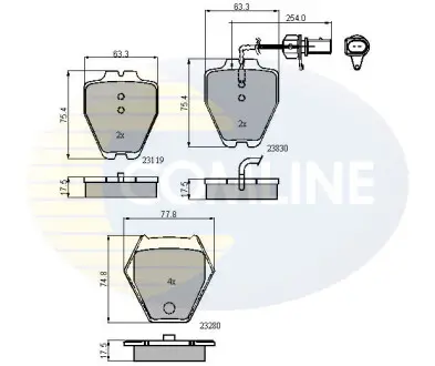 - Тормозные колодки для дисков COMLINE CBP11771