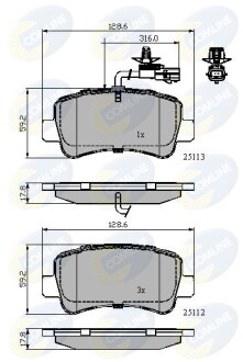 - Гальмівні колодки для дисків COMLINE CBP12105 (фото 1)