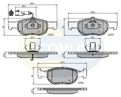 - Тормозные колодки для дисков COMLINE CBP1479
