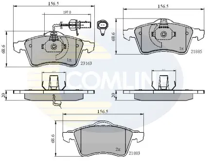 - Тормозные колодки для дисков COMLINE CBP1852