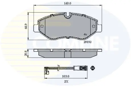 - Гальмівні колодки до дисків COMLINE CBP21555