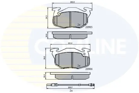 - Тормозные колодки для дисков COMLINE CBP2258