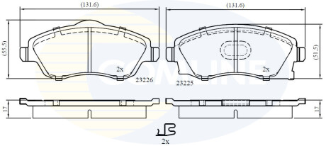 - Гальмівні колодки для дисків COMLINE CBP31112