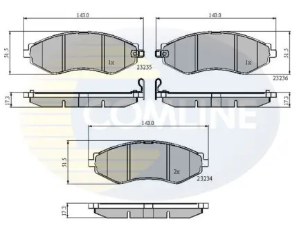 - Гальмівні колодки до дисків COMLINE CBP31188