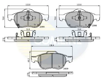 - Гальмівні колодки до дисків COMLINE CBP31249