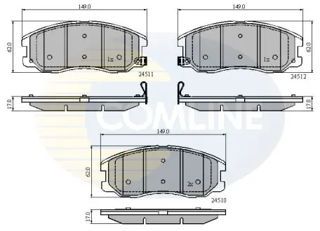 - Гальмівні колодки для дисків COMLINE CBP31582