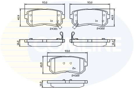 - Гальмівні колодки до дисків COMLINE CBP32016
