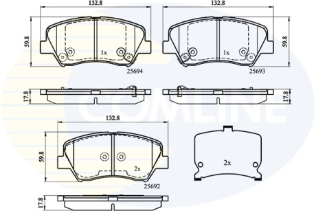 - Тормозные колодки для дисков COMLINE CBP32152