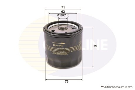 - Фильтр масла (аналог WL7129/OC90) COMLINE CDW11001