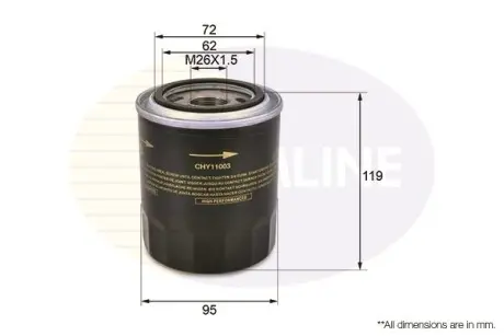 - Фільтр оливи (аналогWL7409/OC540) COMLINE CHY11003