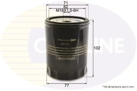 - Фильтр масла (аналог WL7087/OC81) COMLINE EOF035