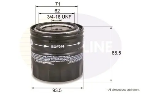 - Фильтр масла (аналог WL7067/OC383) COMLINE EOF046