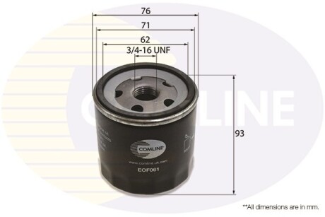 - Фільтр оливи (аналогWL7203/OC295) COMLINE EOF061