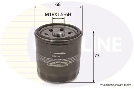 - Фільтр оливи (аналогWL7491) COMLINE EOF235