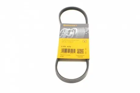 Ремінь генератора Hyundai Elantra/ Matrix 1.8 01-10/ Nissan Micra 1.0-1.4 02-10/ Note 1.4 06-12 Contitech 3PK670