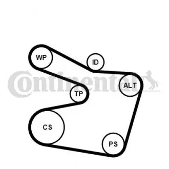 Комплект (ремінь+ролики+насос) Contitech 6PK1538 WP2