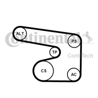 Комплект (ремень+ролики) Contitech 6PK1900 K1