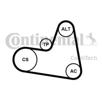 Комплект (ремень+ролики) Contitech 6PK962 K1