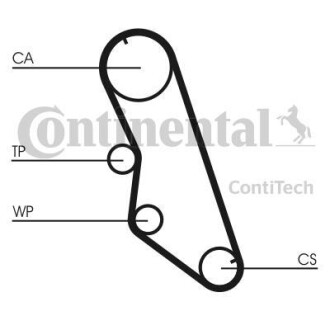 Комплект (ремень+ролик+насос) Contitech CT754 WP1