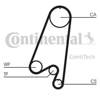 Комплект ГРМ Daewoo Matiz/Chevrolet Matiz/Spark 0.8 98- (25x107z) Contitech CT910K1