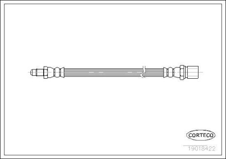 Шланг тормозной ВАЗ 2101 задний (L=254) (выр-во) CORTECO 19018422