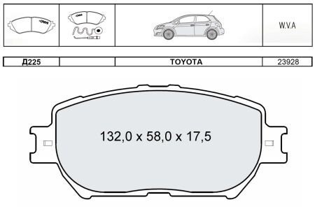 DAFMI INTELLI гальмівні колодки передн. TOYOTA Camry (V30) DAFMI / INTELLI D225E