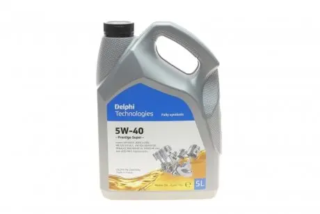 Масло 5W40 Prestige Plus (5L) (VW 502 00/505.00/MB 229.3/MB 226.5/Renault RN0710/Porsche A40/JASO MA2) Delphi 25067064