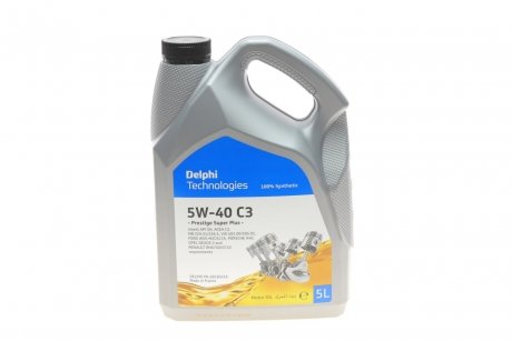 Олива 5W40 Prestige Super Plus C3 (5L) (Renault RN0700/0710/VW 502.00/505.01/MB 229.31/MB226.5/Porsche A40/GM Dexos 2/Ford M2C 917A) Delphi 28236316