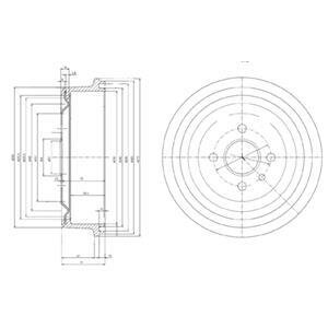 OPEL гальмівний барабан задній Kadett, Record, Ascona, Combo (230*60) Delphi BF103