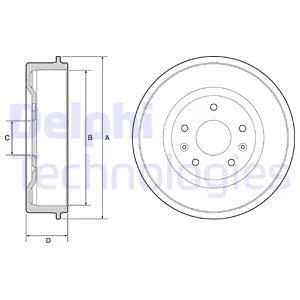 LAND ROVER Гальмівний барабан FREELANDER I 1.8 16V 4x4 98-06 Delphi BF513