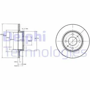 LADA диск гальмівний перед. VAZ 2108-09 (12mm) Delphi BG2466