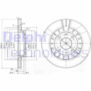 Диск гальмівний Lada 21110-21112 - 14"/15 Delphi BG3806