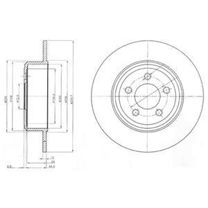 LANCIA Диск гальмівний задн. THEMA 3.0 D 11-, Delphi BG4074