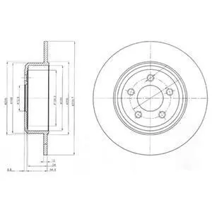 LANCIA Диск гальмівний задн. THEMA 3.0 D 11-, Delphi BG4074